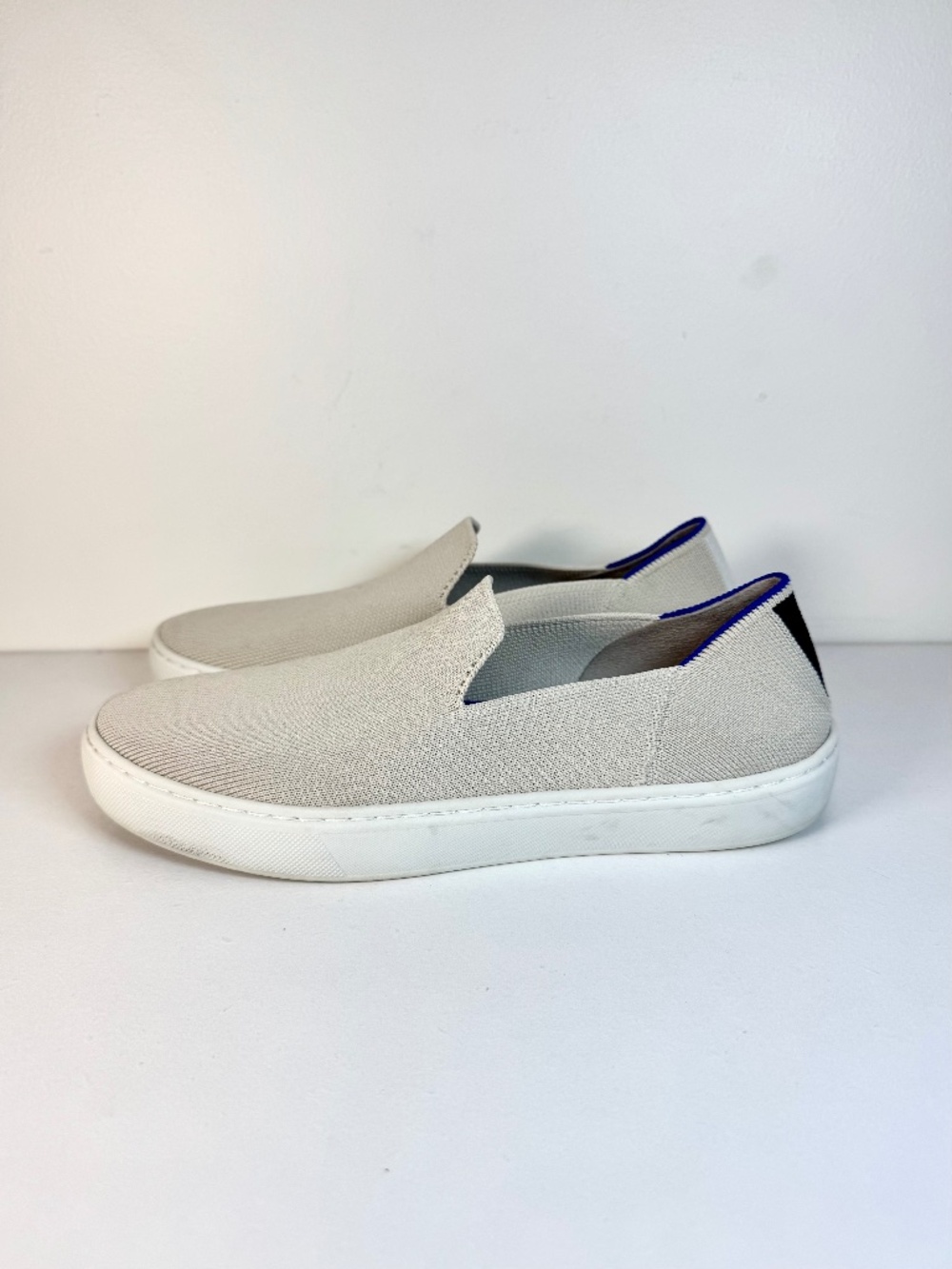 Rothy's The Original Slip On Sneaker Sand Beige Size 6.5 Excellent Condition